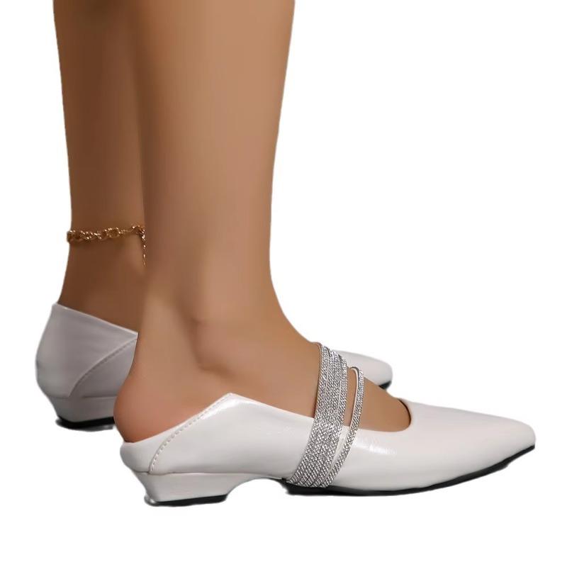 Новые женские туфли-лодочки на лето и осень, туфли-лодочки на низком каблуке с острым носком, женские балетки, удобные, блестящие, телесного цвета, размеры 35-42