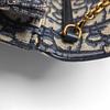 [Pre-Owned] Saddle Classic Monogram Removable Metal Chain Oblique Embroidery Fabric Saddle Bag - Very Good #IK1O9N