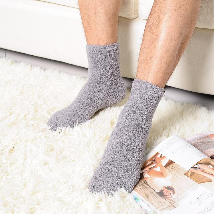 Winter Warm Thicken Fluffy Socks Men Soft Elastic Coral Velvet Towel Sock Unisex Thermal Cozy Floor Sleeping Socken Dropshipping