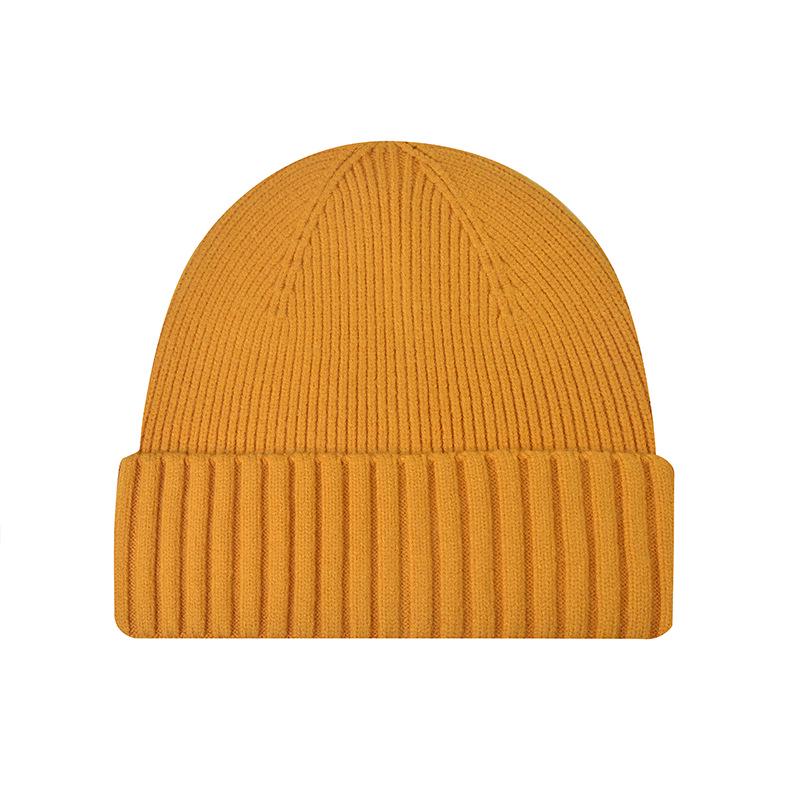 Unisex Korean Style Knit Beanie - Solid Color, Casual, Warm Autumn/Winter Hat