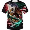 Summer Creative Mexican Eagle Hunting T-shirt Casual Fashion Versatile Comfortable Short Sleeved T-shirt