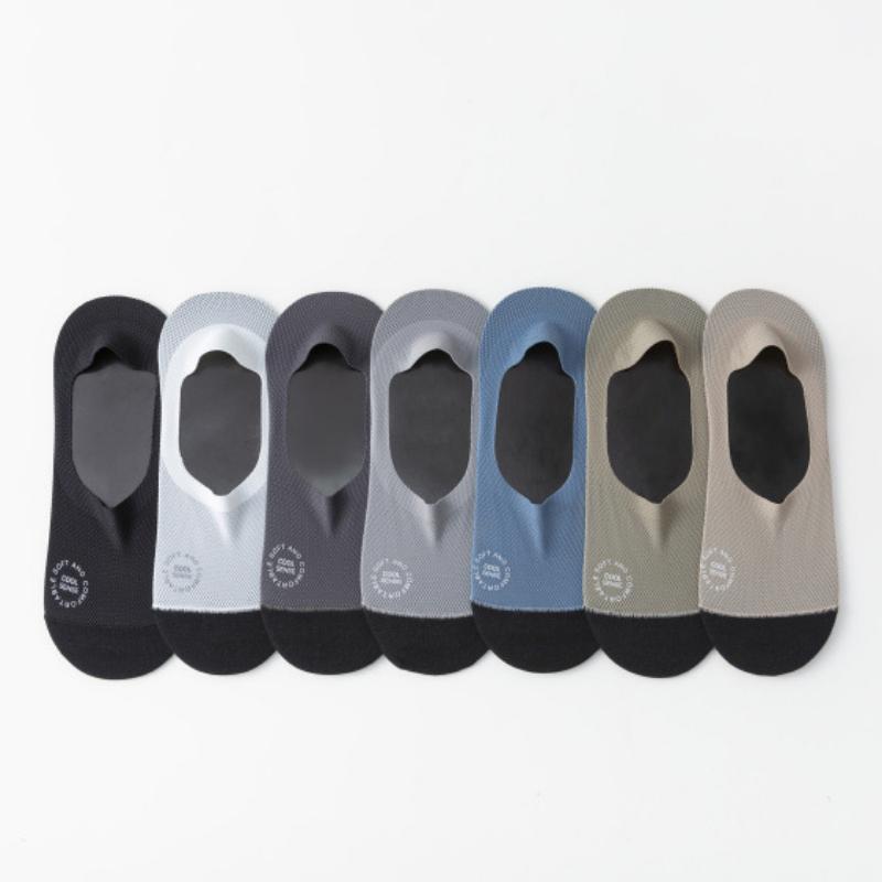 Summer Socks Hollow Out Mesh Breathable Invisible No Show Sock Slippers Solid Color Silicone Non-slip Low Cut Boat Socks