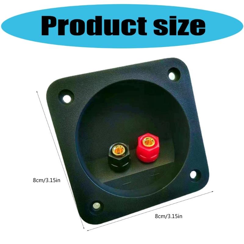 2 Way Speaker Box Clamp, DIY Home Car Stereoes Binding Post Square Spring Cup Connectors Speaker Junction Box Back Panel