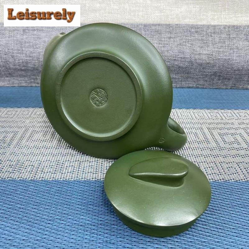 280 мл Старинные Исинские Фиолетовые Глиняные Чайники Ручной Работы Горшок «Гладкое Плавание» Сырая Глина Темно-Зеленая Глина Чайник для Заваривания Чая Набор Чайной Посуды Zisha Подарок
