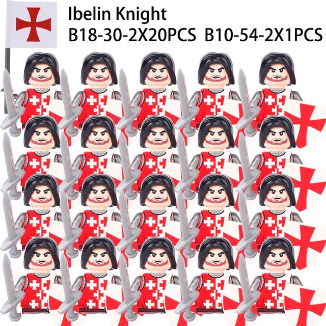 Военные Строительные Блоки Фигурки Солдат Подарки Игрушки Серия Кино Фантастика Средневековый Рыцарь Легион Оружие Щит Флаг MOC