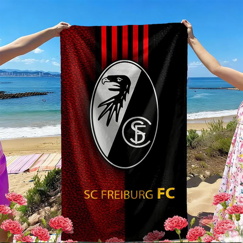 SC Freiburg Print Beach Towel, Versatile Lightweight Absorbent Beach Towel for Pool Surf Yoga Bathroom, Perfect Birthday Holiday Gift