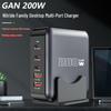 Nitride 200 Вт Многопортовое Быстрое Зарядное Устройство для Мобильных Телефонов, Ноутбуков и Других Устройств