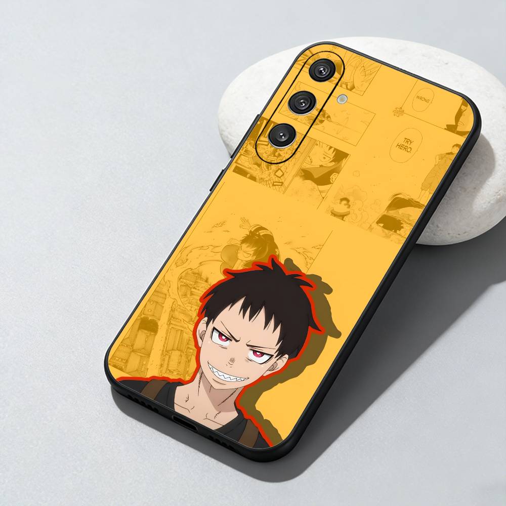 FF Anime S-SHINRA Post Printed Phone Case For Samsung Galaxy A73,A72,A71,A70,A52,A51 Others Soft Black Cover