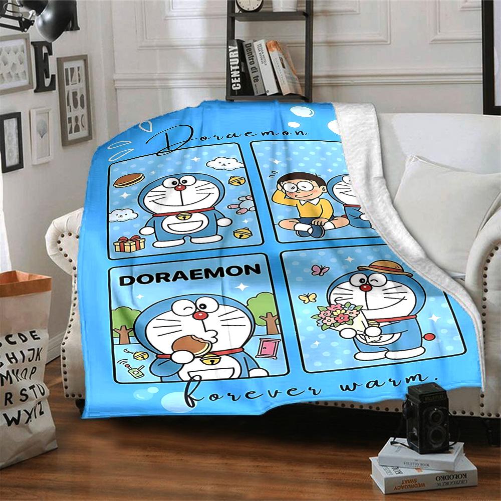 1pc Blue Cat Adventure Flannel Blanket,Ultra Soft Warm Plush Throw for Home Bedroom Bed Sofa Cover Camping Picnic gift Y7242