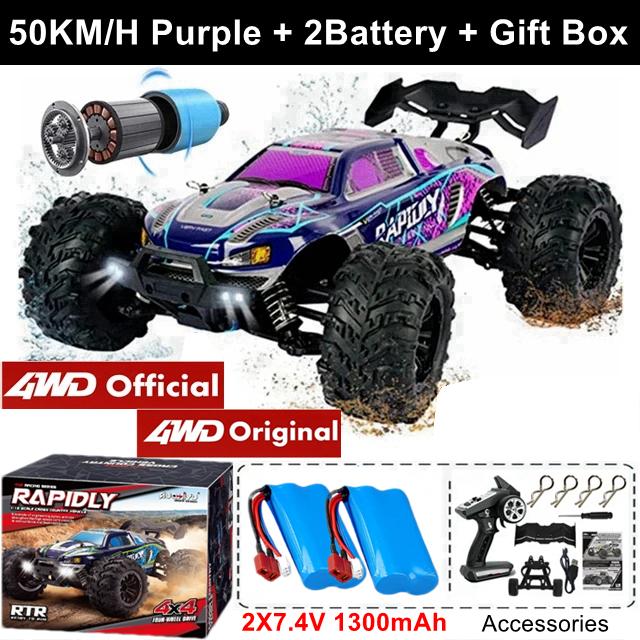 swpzb8 Super Brushless 80KM or 50KM/H 4WD RC Car With LED Remote Control Cars High Speed Drift Racing 4x4 Off Road Truck Kid Adult Toy