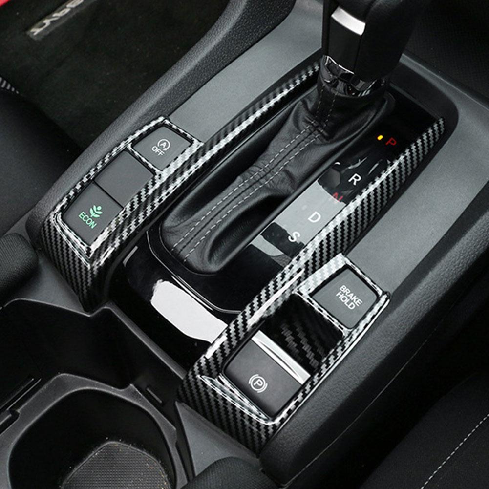 Центральная панель управления автомобиля, крышка рычага переключения передач, декоративные полоски для Honda Civic 10th 2016 2017 2018 2019 2020 2021 Аксессуары для интерьера