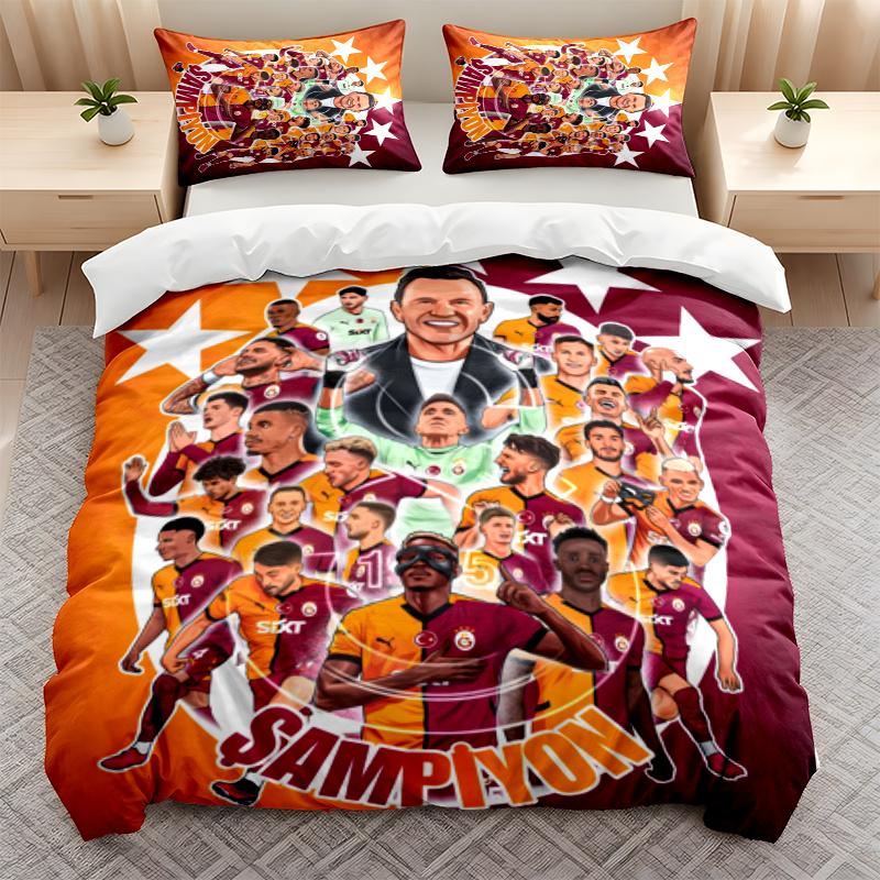 Galatasaray 3PC Bedding Set Print Duvet Cover with Two Pillowcases Home Bedroom Decoration festival gift