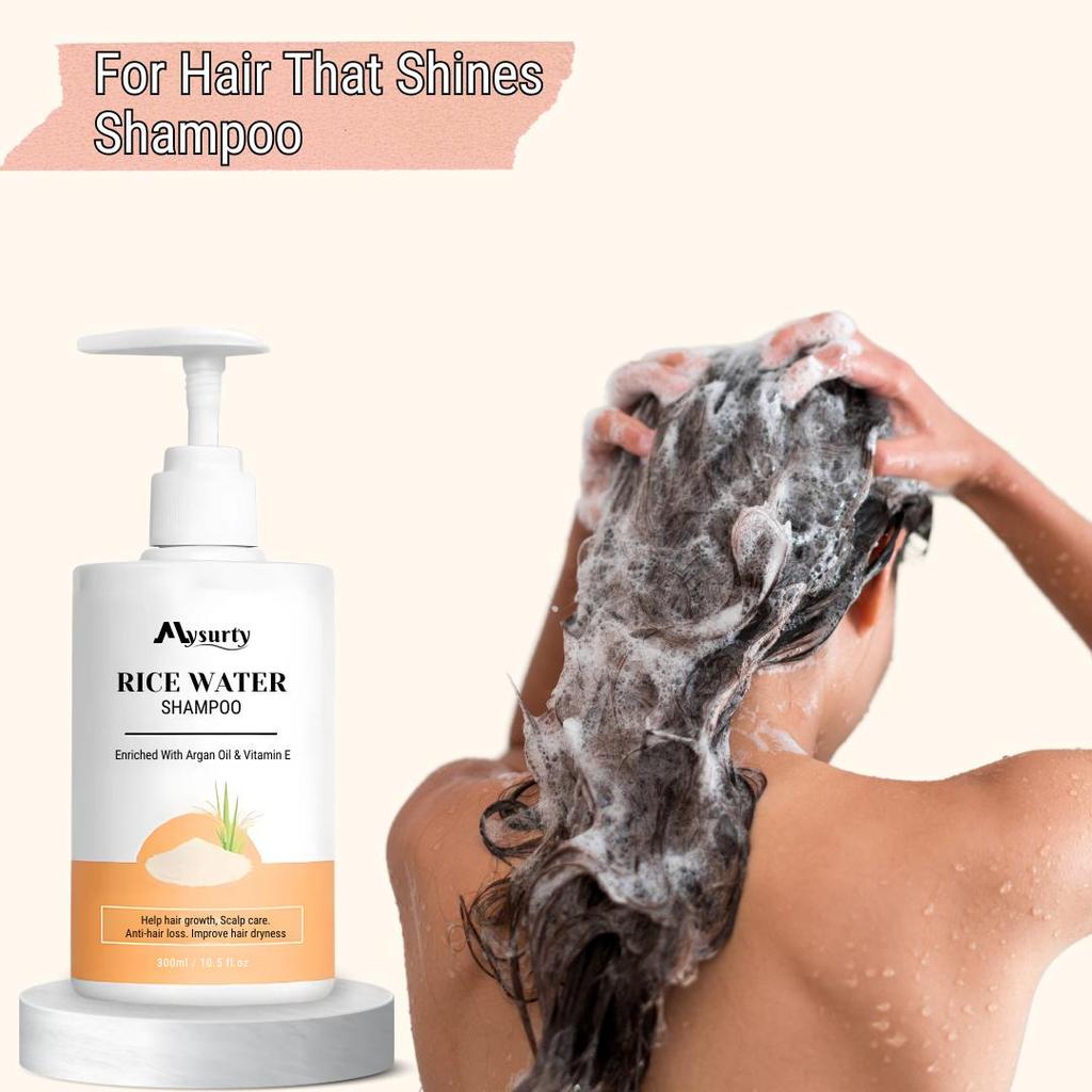 Набор шампуня и кондиционера на основе рисовой воды — для вьющихся, прямых, сухих и поврежденных волос
