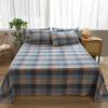 Комплект из 3 простыней из 100% хлопка с простым клетчатым узором, приятная для кожи, удобная простыня с геометрическим принтом и наволочками