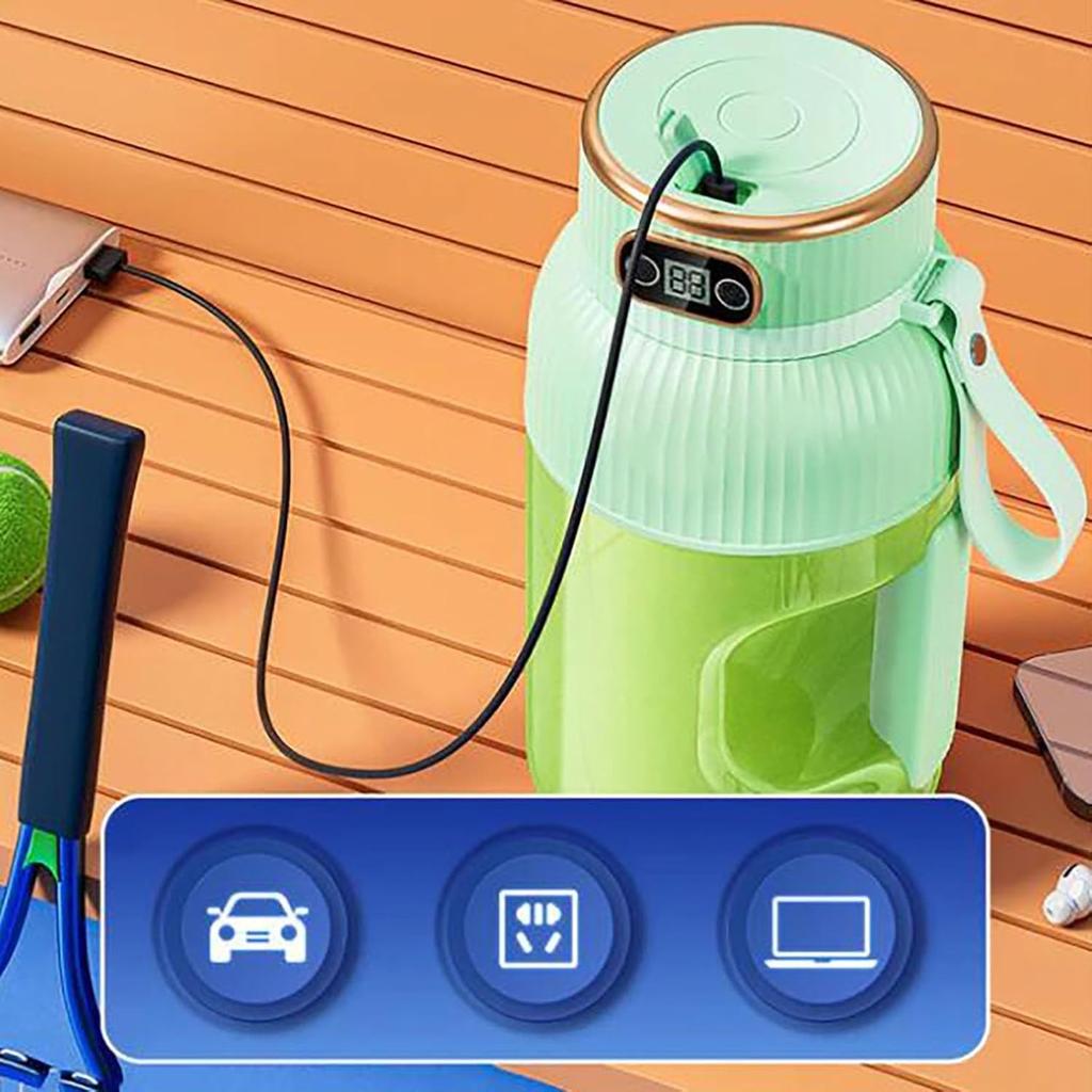Juicer Cup,Multifunctional Portable Juicer Cup with Digital Display, Fruit Mixers Juicers Electric Juicer,Shakes and Smoothies,Wireless Portable
