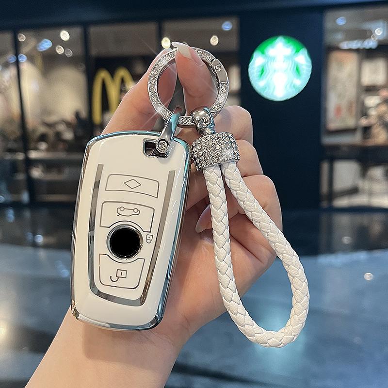 TPU Car Key Case Cover with Keychain Lanyard Fob For BMW 1 3 5 6 7 Series X5 X1 X3 X6 X7 G20 G30 G11 F25 F30 F10 F15 F16 G01 G02