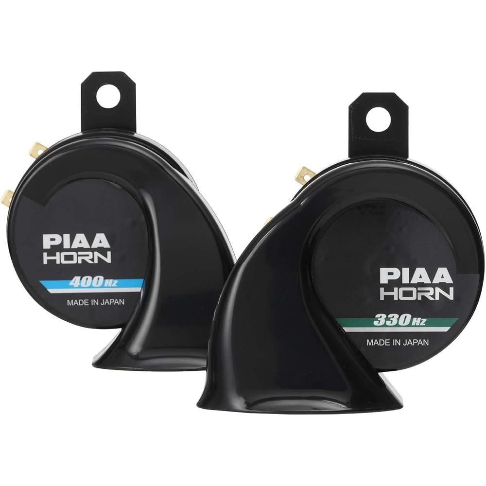 Сигналы PIAA HO-9 Super Bass, 330 Гц + 400 Гц, Ультра-глубокий бас, 112 дБ, Спиральный тип, Комплект из 2 шт., Соответствуют техосмотру, Включает жгут заземления