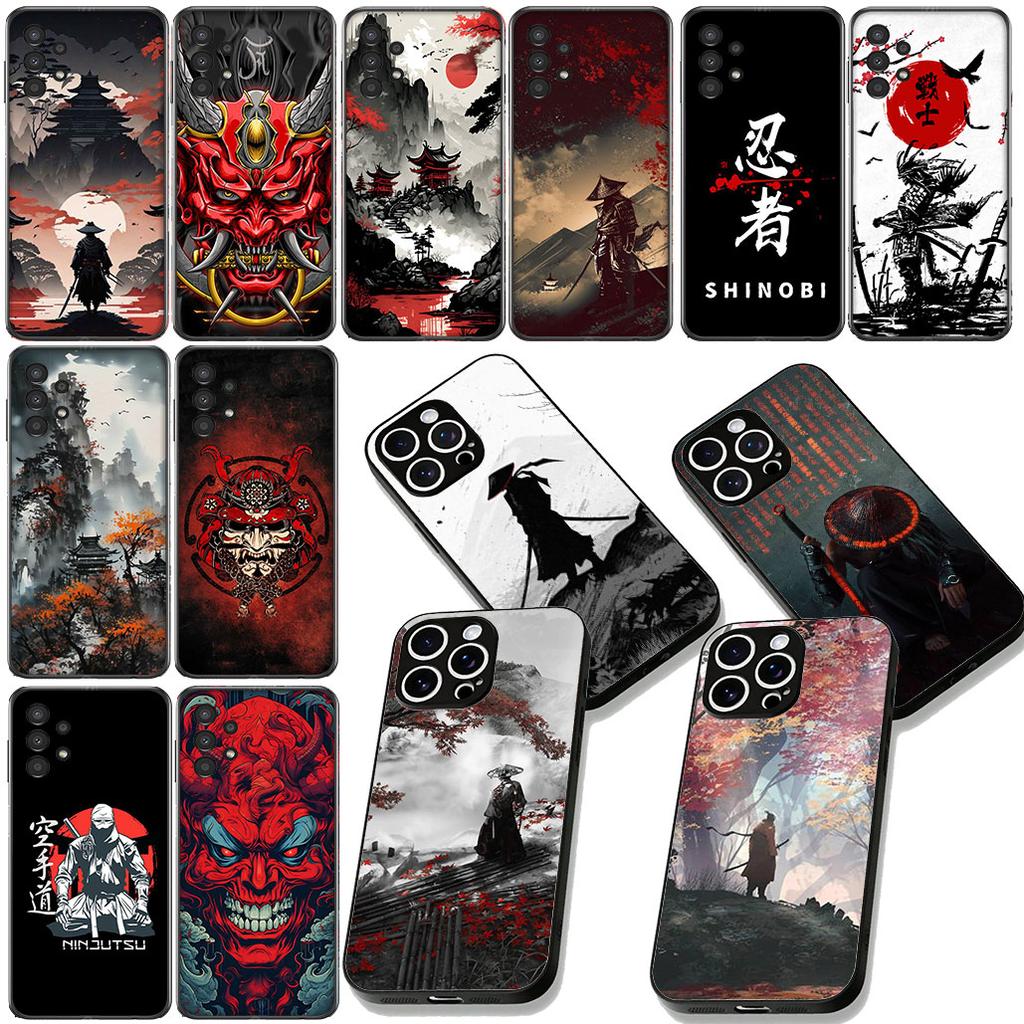 Japan Samurai Skeleton Skull Ninja Bushido Cover for Samsung Galaxy Note 20 9 10 S8 S10 Lite S9 Plus A54 A53 A21S S10E A17 Case