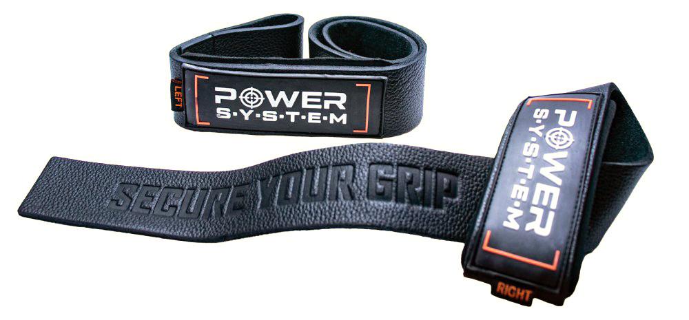 Power-system straps leather lifting straps-black