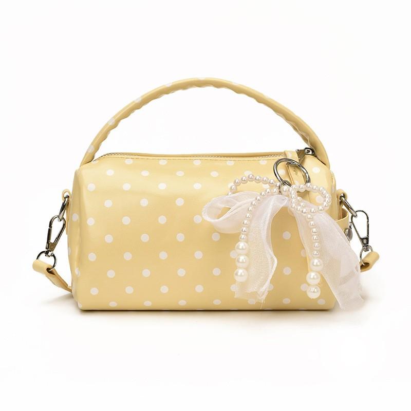 Womens Mini Pillow Shape PU Handbag With Polka Dots Zipper Single Strap Crossbody Bag Daily Casual Wear