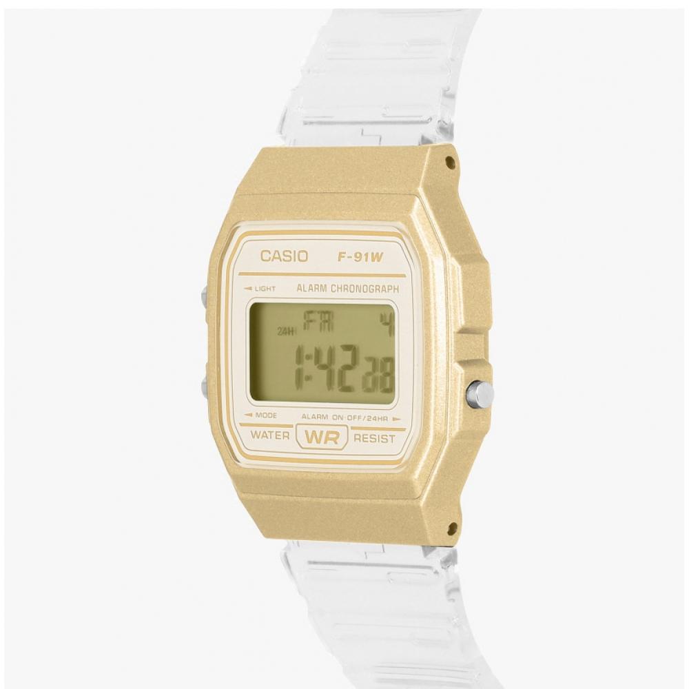 Casio Унисекс Цифровые Квадратные Винтажные Ретро Прозрачные Уретановые Часы F 91ws 7a2