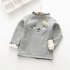 Girls Plus Fleece Sweater Bottoming Shirt Autumn and Winter Round Neck Cute All-match Warm Shirt