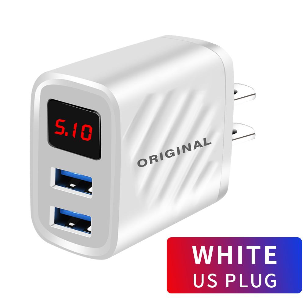 18 Вт Двойное USB Зарядное Устройство Быстрая Зарядка 3.0 2.4A Цифровой Дисплей Быстрая Зарядка для iPhone Samsung Xiaomi Портативный Телефон Зарядное Устройство Адаптер