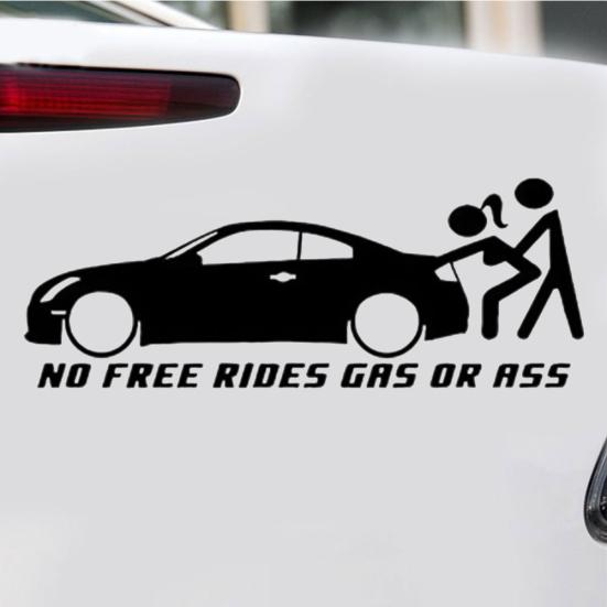Funny No Free or Ass Rides Gas Vehicle Car Reflective Decals Sticker Decoration