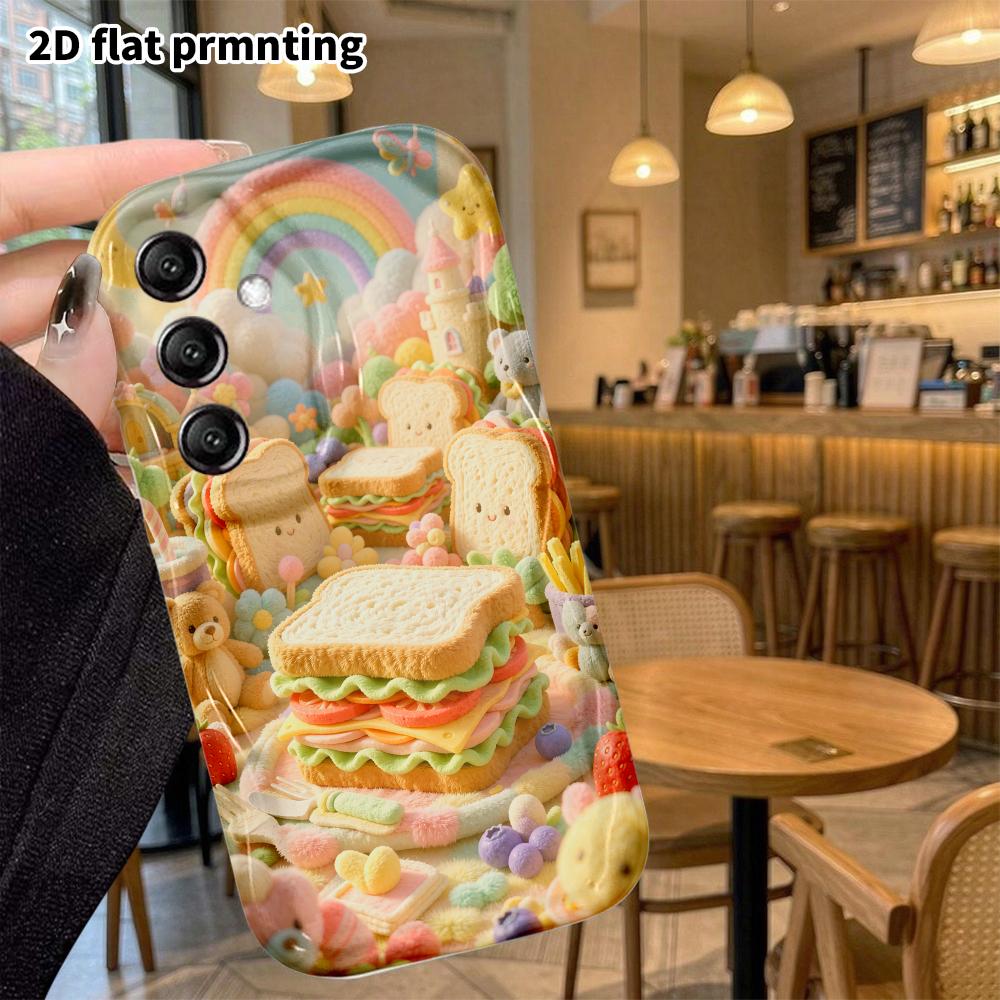 Phone Case: 2D flat, suitable for Samsung Galaxy A34 A35 M05 M06 S20 S22 S21 FE Plus 5G protective case, sandwich picnic, perfect Christmas and Hallow