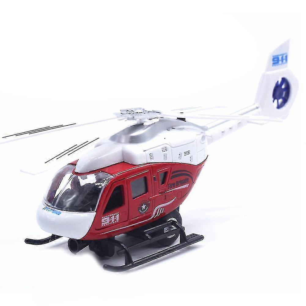 New Realistic Police Helicopter Plane Pull Back Led Music Model Kids Toy Collection/YY