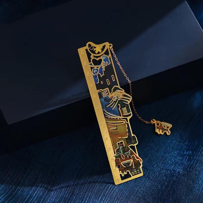 1 Piece Retro Classic European Book Mark Vintage Oil Painting Series Metal Hollow Student Bookmark Creative Design Teacher Gift