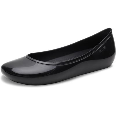 Женские балетки Crocs Brooklyn Flat, Черный/Высокий блеск, 21,0 см