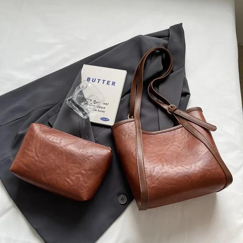 Большая вместительная женская сумка на одно плечо, универсальная, повседневная, простая, сумка для матери и ребенка, ретро, новая