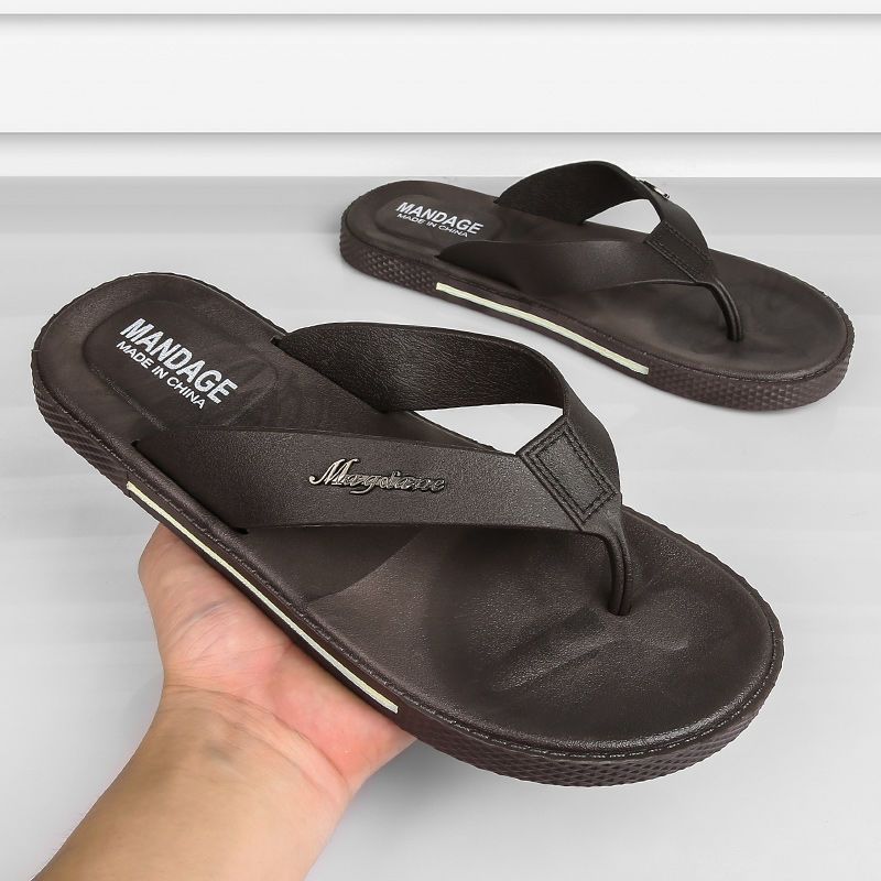 Flip-flops Men's Summer Non-slip Beach Sandals Slippers Wearable Thick Bottom Clip Feet Anti-odor