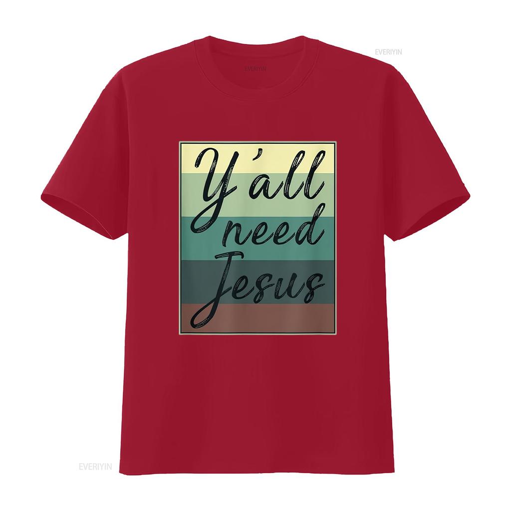 You All Need Jesus T Shirt vintage Washed Slightly Casual Comfortable Stylish fashion designer clothes Breathable graphic homme