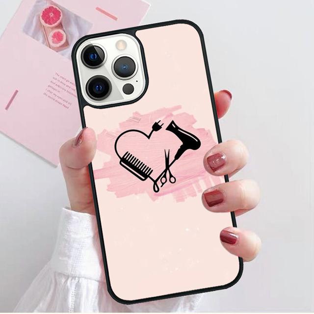 Ножницы парикмахера Щетка Переключатель Чехол для телефона для iPhone 17 Air 16 15 14 13 11 12 Pro Max Plus Корпус Coque