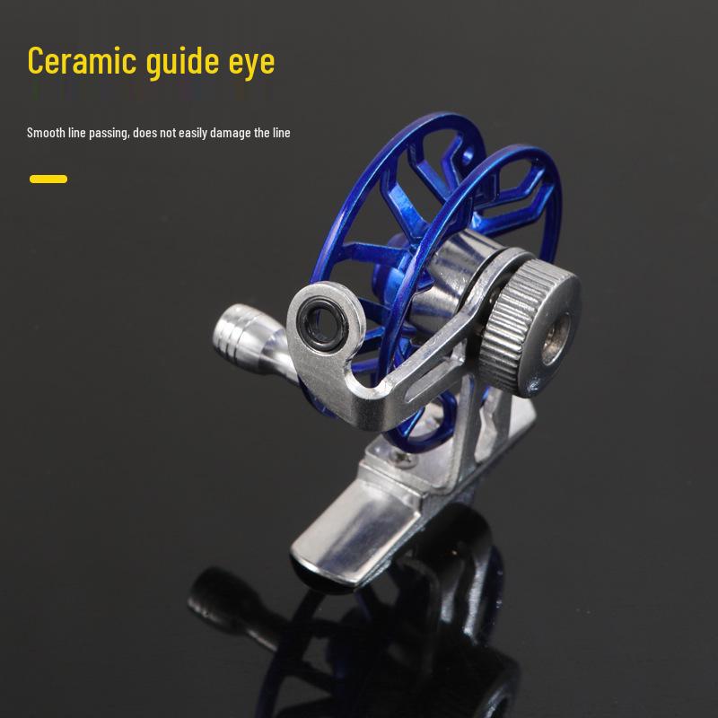 Полностью металлическая катушка для ловли нахлыстом, на блесну, на спиннинг и на поплавочную удочку с передним фрикционом и зажимом для живой наживки