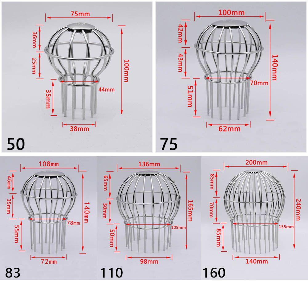 Down Pipe Gutter Balloon Guard Filter Strainer Gutter Protection Downspout Filter Filter to Prevent Leaf 304 Stainless Steel