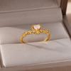 Zircon Heart Rings For Women Stainless Steel Adjustable Heart Ring Trend Wedding Jewelry anillos