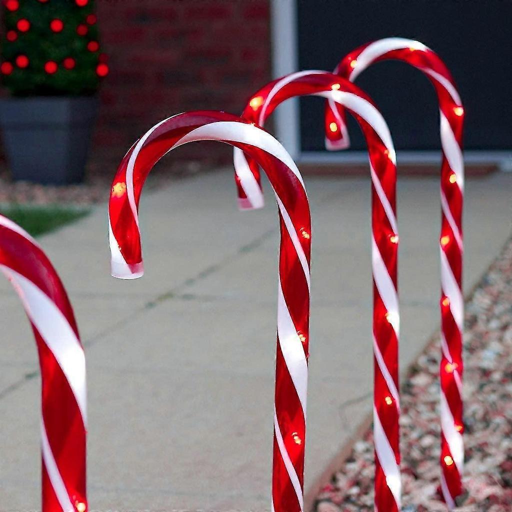 Festive Lights - Set Of 4 - Light Up Candy Cane Decorations - Electric Operated