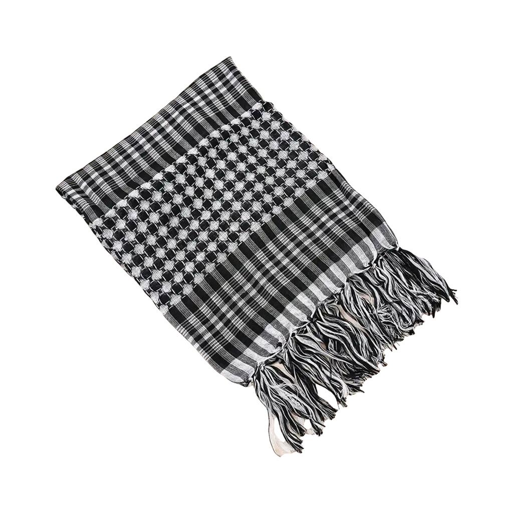Soft Polyester Checkered Shemagh Scarf With Fringe Trim For Kids Various Outfit Arabic Shoulder Wrap For Boy Daily Wear