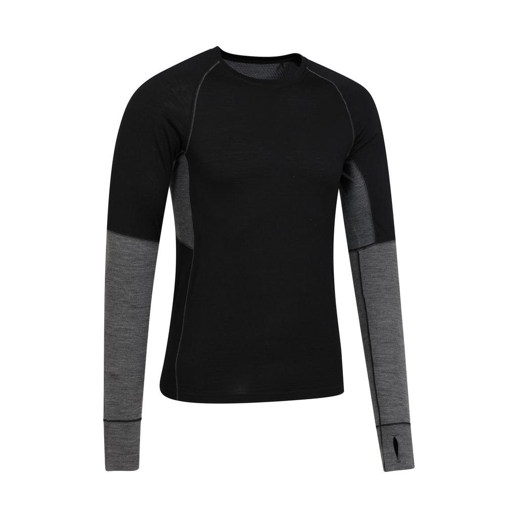 Mountain Warehouse Mens Ultra Merino Wool Round Neck Base Layer Top
