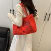 Hello Kitty Fashion Canvas Shoulder Bag With Zipper Interior Soft Construction For Women
