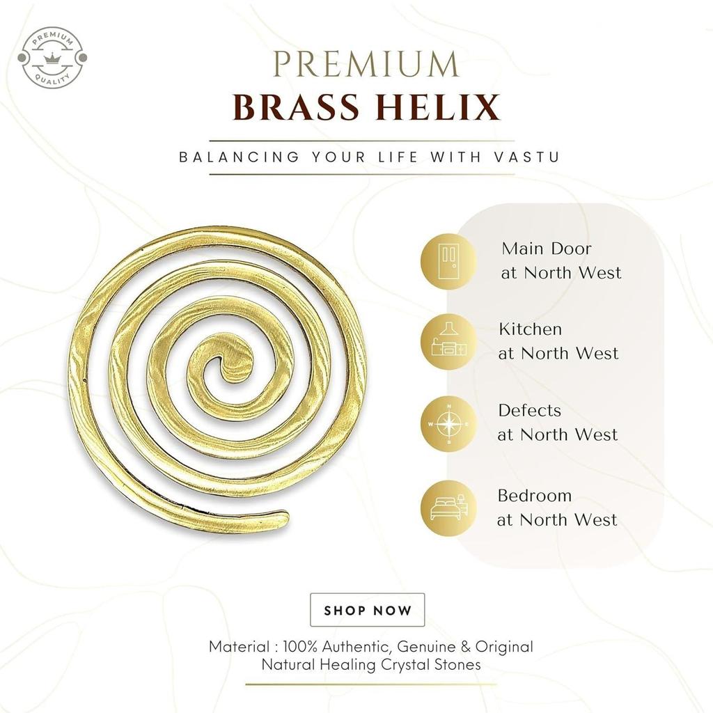 Brass Helix Vastu Remedies for North-West Main Door, Entrance, Kitchen, Bedroom Vaastu Dosh Defects Home, Office, Shop, Factory (1pc)