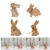 Unfinished Rabbit Block Accent Bookshelf Gift Wooden Bunny Sign Easter Table Decoration for Fireplace Office Festive Dining Room