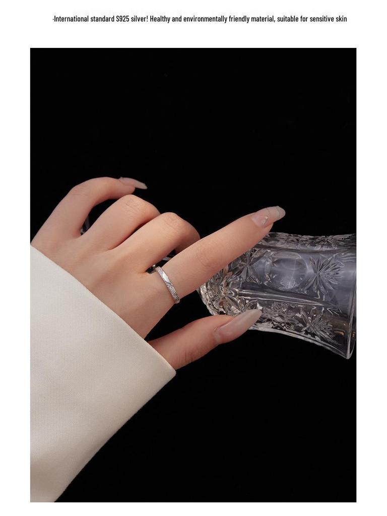 Weilan Heartbeat Кольца из серебра 925 пробы с нерегулярной текстурой для пар - Уникальный дизайн в виде баньянового дерева