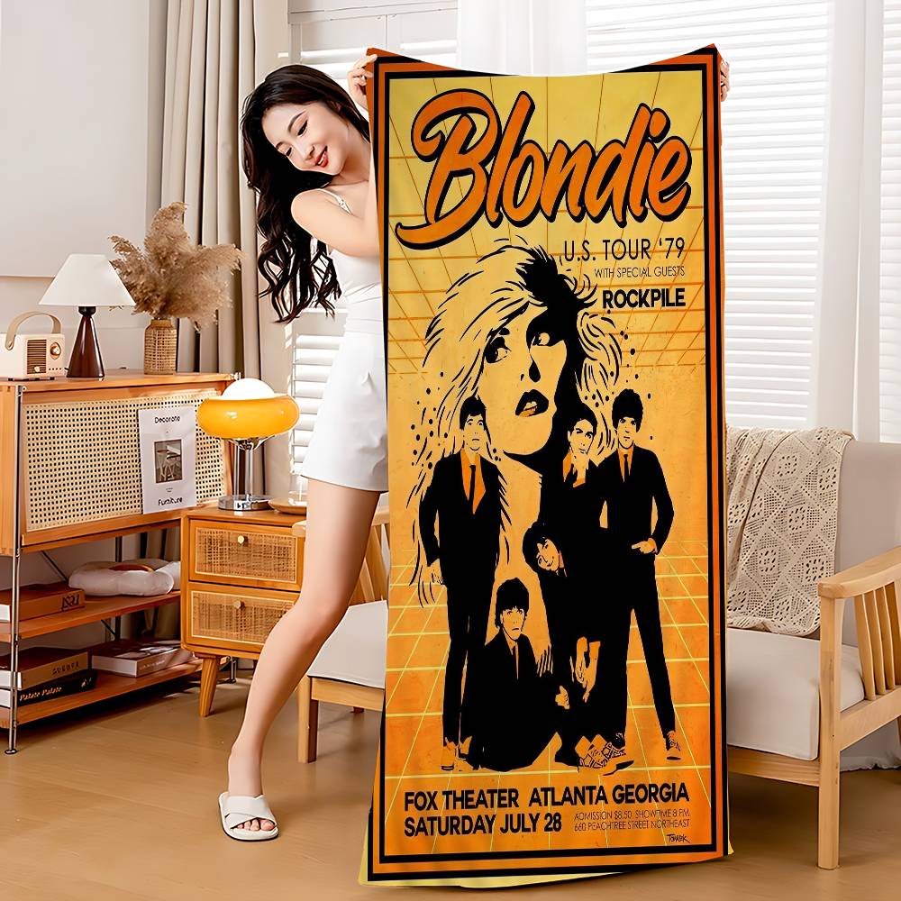 Панк-рок группа B-Blondie Микрофибра Пляжное полотенце Впитывающее Быстросохнущее Мягкое Йога Плавание Курорт Альпинизм Полотенце