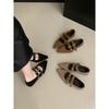 Retro Rivet Pointed Mary Jane Shoes Women's 2025 Autumn Belt Buckle Shallow Mouth Temperament Inner Height Increase One Word Belt Single Shoes