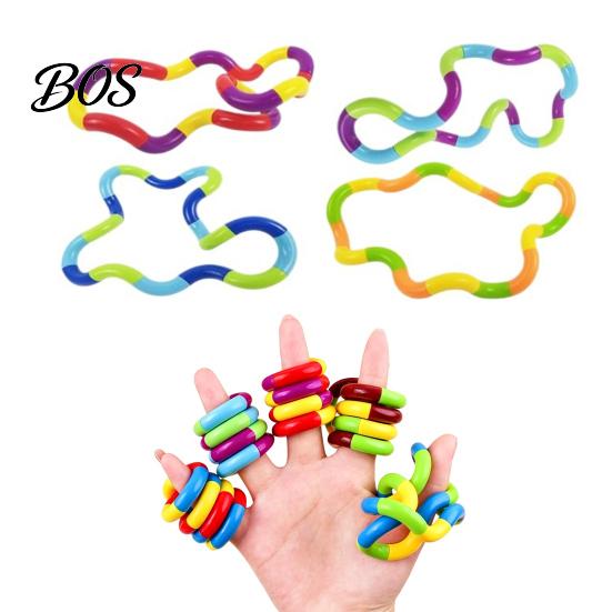 Twisted Loop Toy 2/4/6Pcs Stress Relief Plastic Focus Aid Hand Finger Handheld Fidget Gadget Flexibility Training Portable Educational Twisting Twist
