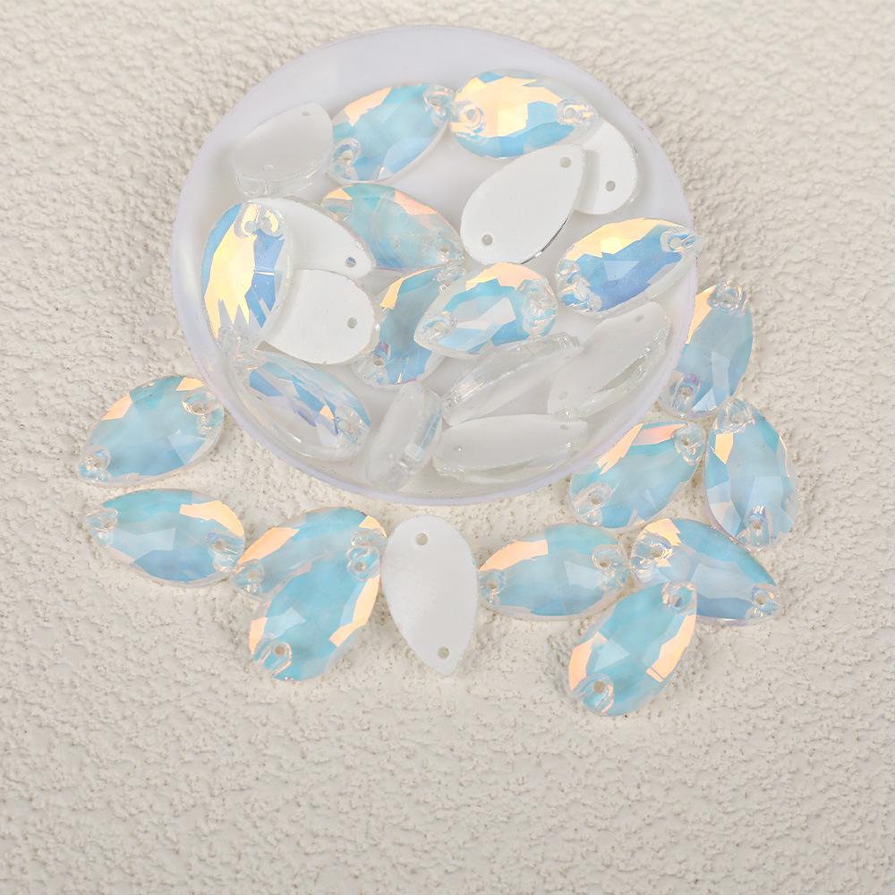 Флуоресцентные мокка каплевидные стразовые бусины - Ручная работа DIY Двухдырочные плоские аксессуары